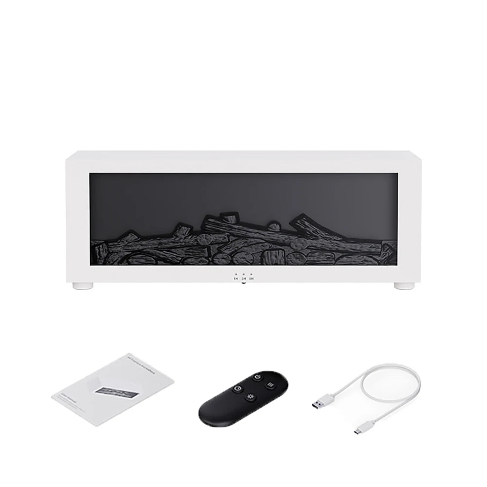 Luftbefeuchter & Aroma-Diffuser mit Flammen-Effekt, LED-Licht und Fernbedienung